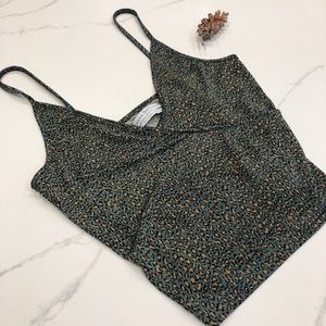 Urban Outfitters green cheetah print tank